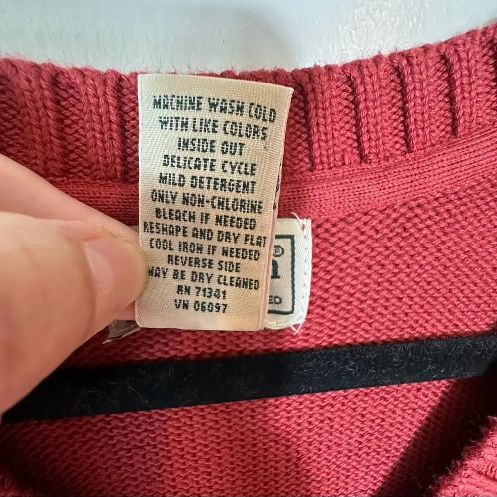 L.L. Bean vintage Men's Deep Red V-Neck Sweater